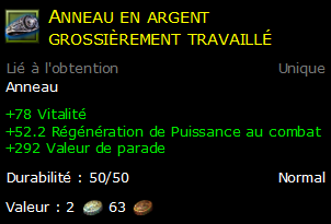 Anneau en argent grossièrement travaillé