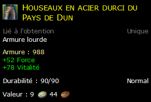 Houseaux en acier durci du Pays de Dun