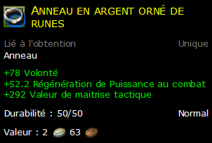 Anneau en argent orné de runes