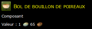 Bol de bouillon de poireaux