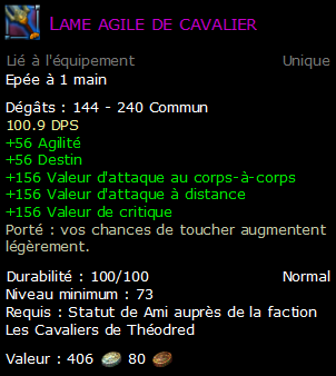 Lame agile de cavalier