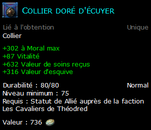 Collier doré d'écuyer