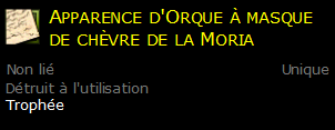 Apparence d'Orque à masque de chèvre de la Moria