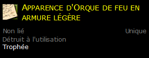 Apparence d'Orque de feu en armure légère