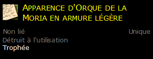 Apparence d'Orque de la Moria en armure légère