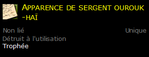 Apparence de sergent ourouk-haï