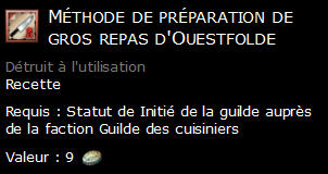 Méthode de préparation de gros repas d'Ouestfolde