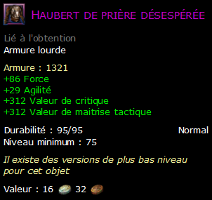 Haubert de prière désespérée