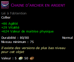 Chaine d'archer en argent