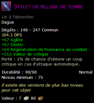 Stylet de pilleur de tombe