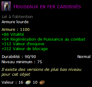 Houseaux en fer cabossés