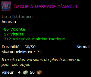 Bague à message d'amour