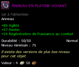 Anneau en platine voyant