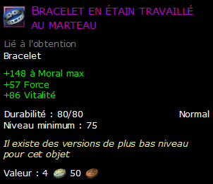 Bracelet en étain travaillé au marteau
