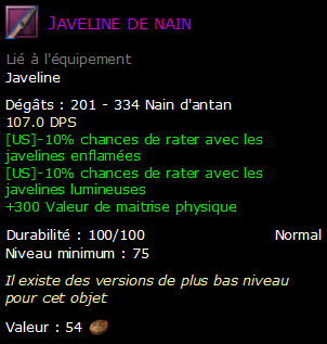 Javeline de nain