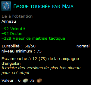 Bague touchée par Maia