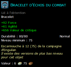 Bracelet d'échos du combat