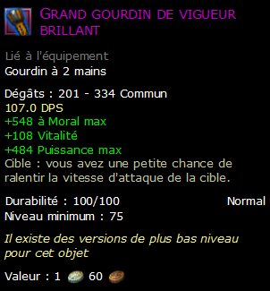 Grand gourdin de vigueur brillant