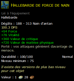 Hallebarde de force de nain