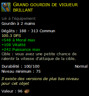 Grand gourdin de vigueur brillant