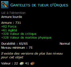 Gantelets de tueur d'Orques