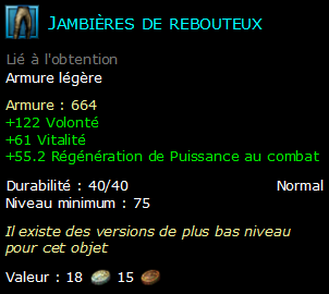 Jambières de rebouteux