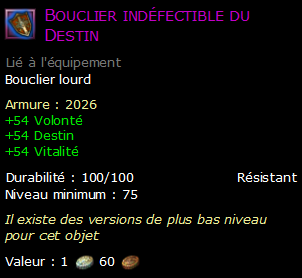 Bouclier indéfectible du Destin