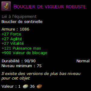 Bouclier de vigueur robuste