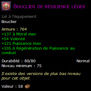 Bouclier de résilience léger