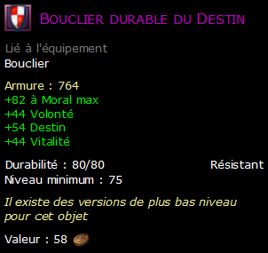 Bouclier durable du Destin