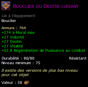 Bouclier du Destin luisant