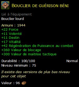 Bouclier de guérison béni