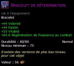 Bracelet de détermination