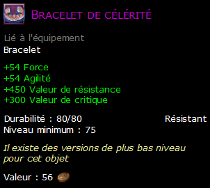 Bracelet de célérité