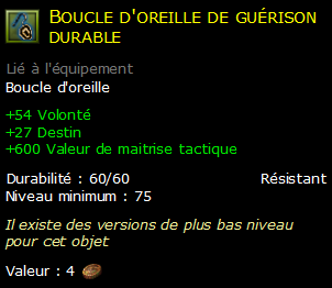 Boucle d'oreille de guérison durable