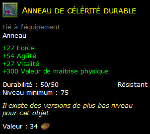 Anneau de célérité durable