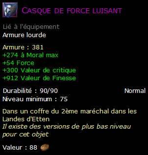 Casque de force luisant