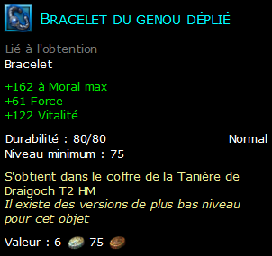 Bracelet du genou déplié