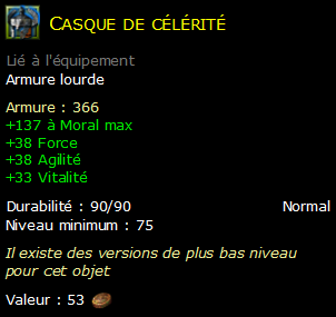 Casque de célérité