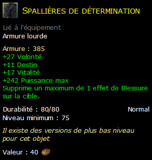 Spallières de détermination