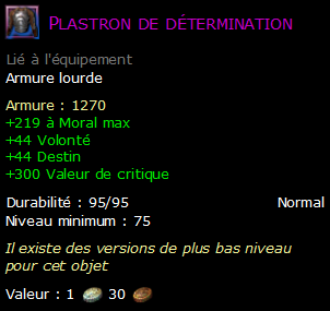 Plastron de détermination