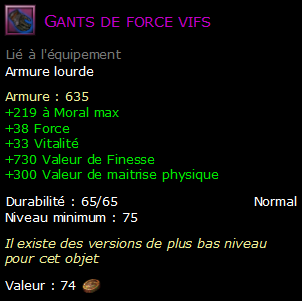 Gants de force vifs