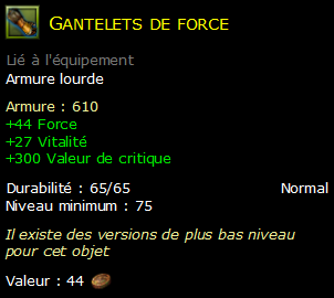 Gantelets de force