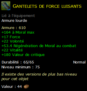 Gantelets de force luisants