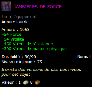 Jambières de force