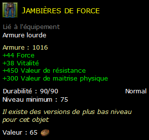 Jambières de force