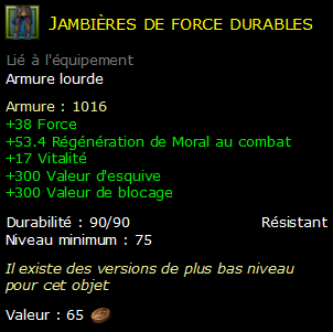 Jambières de force durables