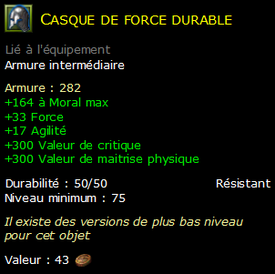 Casque de force durable