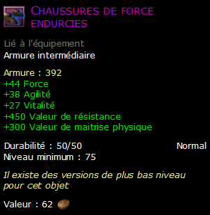 Chaussures de force endurcies