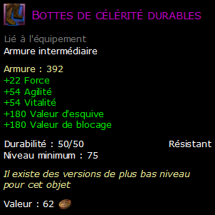 Bottes de célérité durables